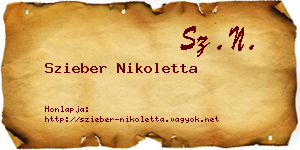 Szieber Nikoletta névjegykártya