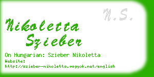 nikoletta szieber business card